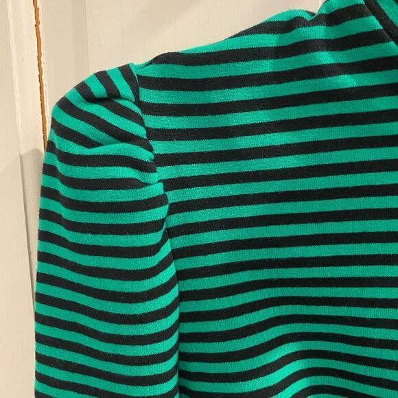 pushBUTTON green striped turtleneck sweater size small - Picture 4 of 8